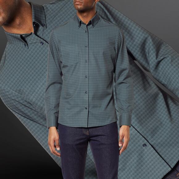 Nordstrom Tech-Smart Trim Fit Check Stretch Button-Down - Picture 6 of 6